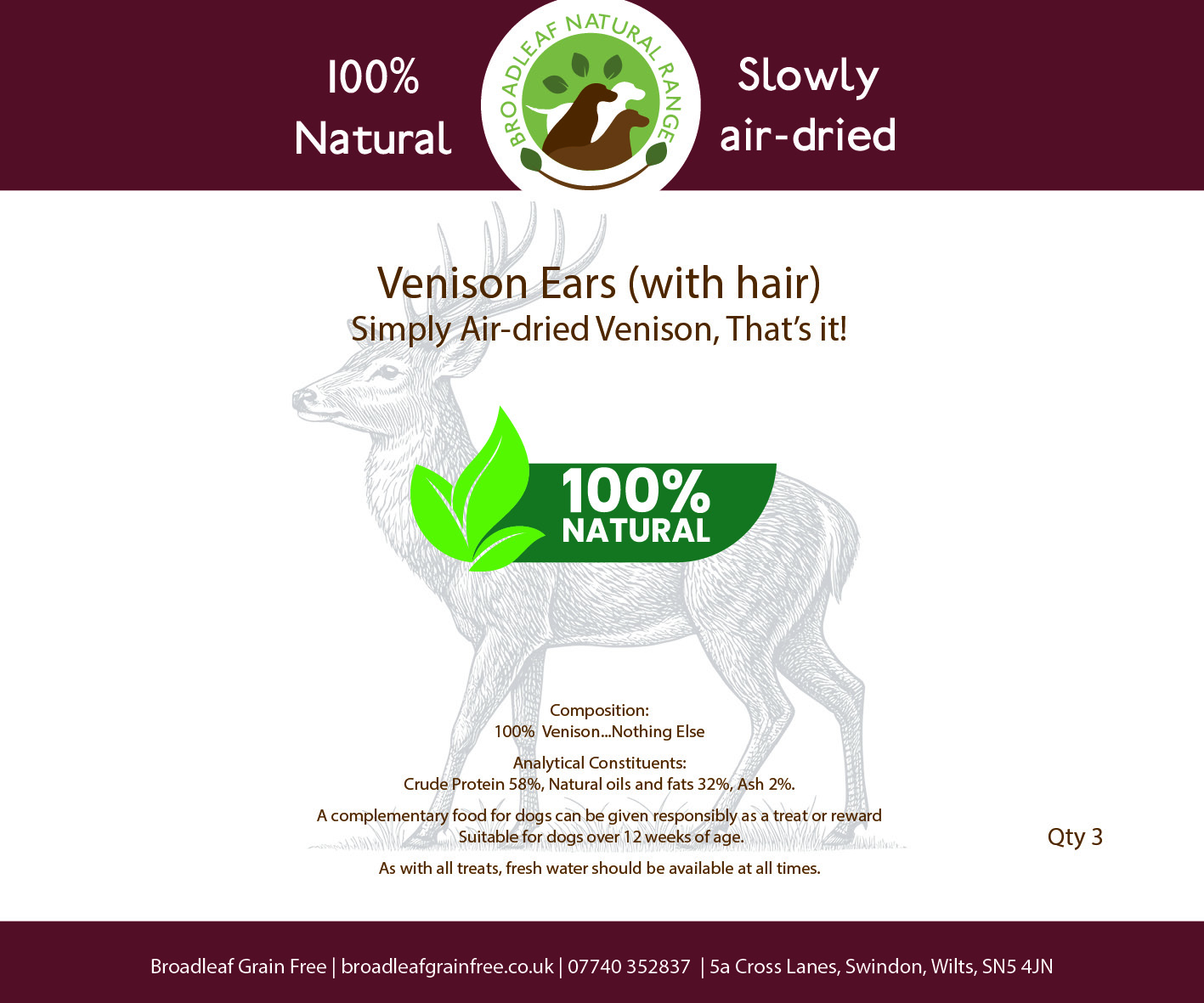 Venison Ears with Hair - Image 2