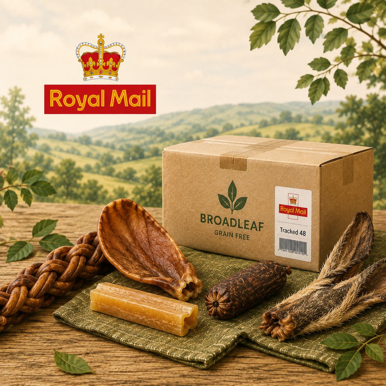 Broadleaf Grain Free natural dog treats delivered by Royal Mail Tracked 48.